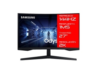 Monitor Gamer Samsung 27 Odyssey G5 C27g55t 144Hz 1Ms 2k Panel VA Curvo 1000R AMD FreeSync Compatible Vesa 75x75