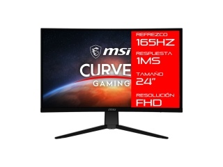 Monitor Gamer MSI 24 Optix G242c 170Hz Curvo 1500r 1Ms Full Hd 1080p Panel Va Premium FreeSync 2x Hdmi 1x Dp Vesa 75x75