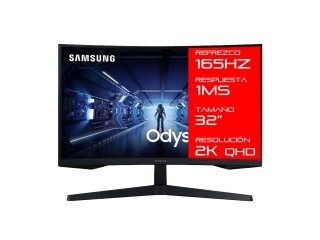 Monitor Gamer SAMSUNG 32 Odyssey G5 Ls32cg552 165Hz 1Ms 2K Qhd Panel VA Curvo 1000R AMD FreeSync Compatible Vesa 75x75