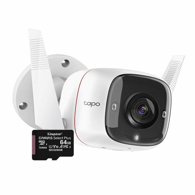 Camara De Seguridad Ip Wifi Tp-link Tapo C310 3Mp Vision Nocturna Exterior Incluye Memoria MicroSD 64Gb C10