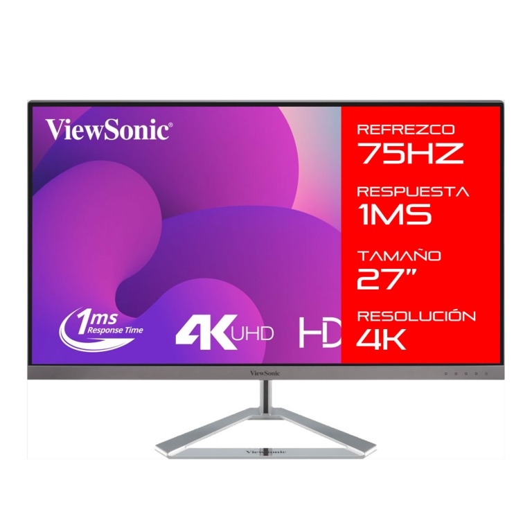 Monitor Viewsonic 27 Vx2776-4K-Mhd 75Hz Uhd 4K Ips Led Conexiones Hdmi Dp Compatible con Vesa 100 x100