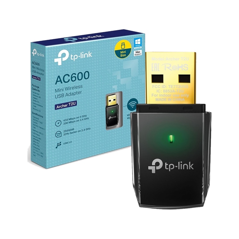 Adaptador Usb Wifi Inalambrico TP-LINK T2U Doble Banda AC600 433Mbps + 200Mbps 2.4 y 5Ghz