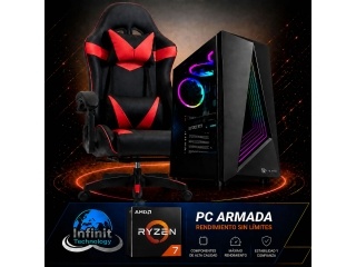 PC Gamer AMD Ryzen 7 5700G - RAM 16Gb - Ssd Nvme 512Gb - Wifi + Bluetooth - Windows 11 - Silla Gamer Con Masajeador
