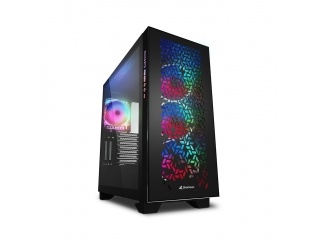 Gabinete Gamer Sharkoon Elite Shark Ca300h Atx Rgb 4 Fanes 120mm Negro