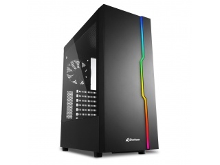 Gabinete Gamer Sharkoon Slider Rgb 1 Fan 120mm Lateral Vidrio Templado Negro