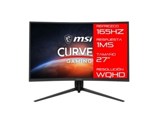 Monitor Gamer MSI 27 Optix G271cqr 165Hz Curvo Rgb 1000r 1Ms Fhd 1080p Panel Va Premium FreeSync Hdmi Dp Vesa 75x75