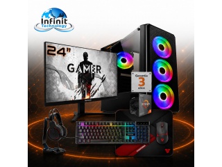 PC Gamer AMD Ryzen 3 5300G - RAM 32Gb - Ssd 1Tb - Monitor 24 120Hz - WifiBt Combo Accesorios Windows
