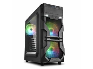GABINETE GAMER SHARKOON VG7-W ARGB 3 FANES 120MM HUB 4 PORT
