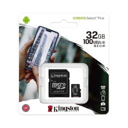 Memoria MicroSD Kingston 32Gb Canvas Plus 100mbs C10