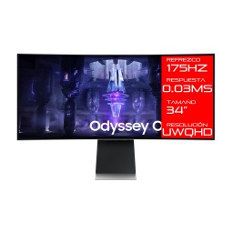 Monitor Gamer Curvo SAMSUNG Odyssey 34 G8 175Hz 0.03Ms UWQHD 1440p Panel Oled FreeSync Micro Hdmi Mini Dp Vesa 100x100
