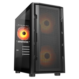 Gabinete COUGAR Uniface Mini Rgb 3 Fanes 140mm Argb Lateral Vidrio Templado Negro