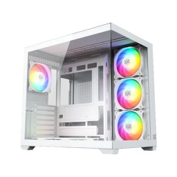 Gabinete Gamer XYZ TESSERACT X 50 + 6 Fanes 120mm ARGB Usb y Audio Frontal Blanco