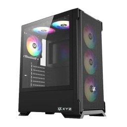 Gabinete Gamer XYZ 300-X MESH + 6 Fanes 120mm ARGB Usb y Audio Frontal Negro
