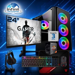 PC Gamer AMD Ryzen 3 5300G - RAM 32Gb - Ssd 1Tb - Monitor 24" 120Hz - Wifi/Bt Combo Accesorios Windows