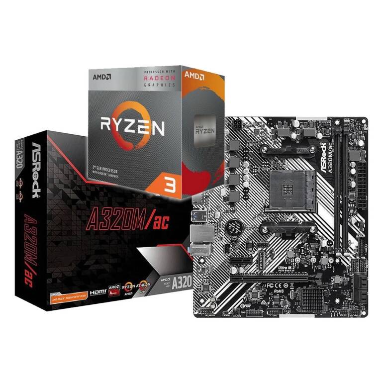 AMD GIGABYTE B550M DS3H AM4 Motherboard Combo w/ RYZEN 3 3100 3.6