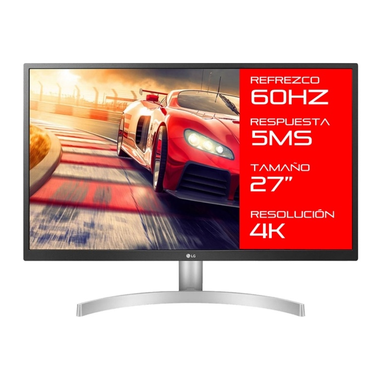 Monitor LG 27UL500-W 27 LED Ips 4K Uhd 60Hz 5Ms FreeSync HDMI Display Port Compatible Vesa 100 x 100
