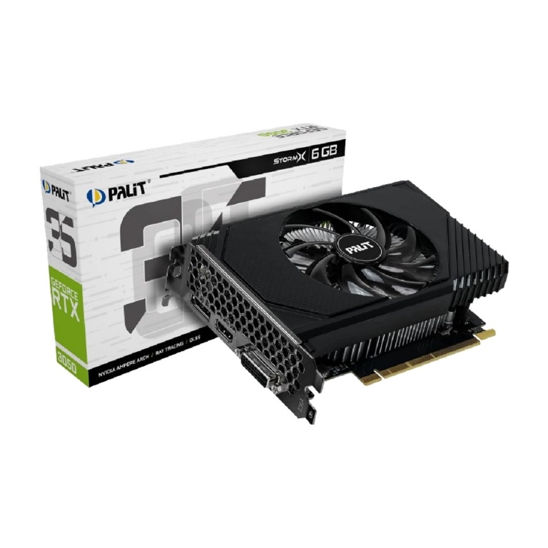 Tarjeta De Video PALIT Rtx 3050 6Gb Ddr6 StormX Hdmi Dp Dvi Nvidia GeForce Pci-e 4.0 128bits DirectX OpenGL