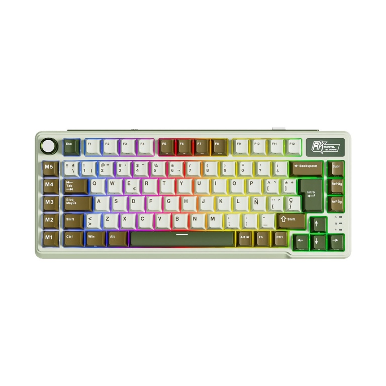 Teclado RK ROYAL KLUDGE L75 Palm Green Beige Switch Rgb Usb-C