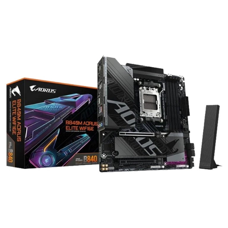 Motherboard GIGABYTE B840M AORUS ELITE WIFI6E Am5 Amd Ryzen Micro ATX 2.5GbE