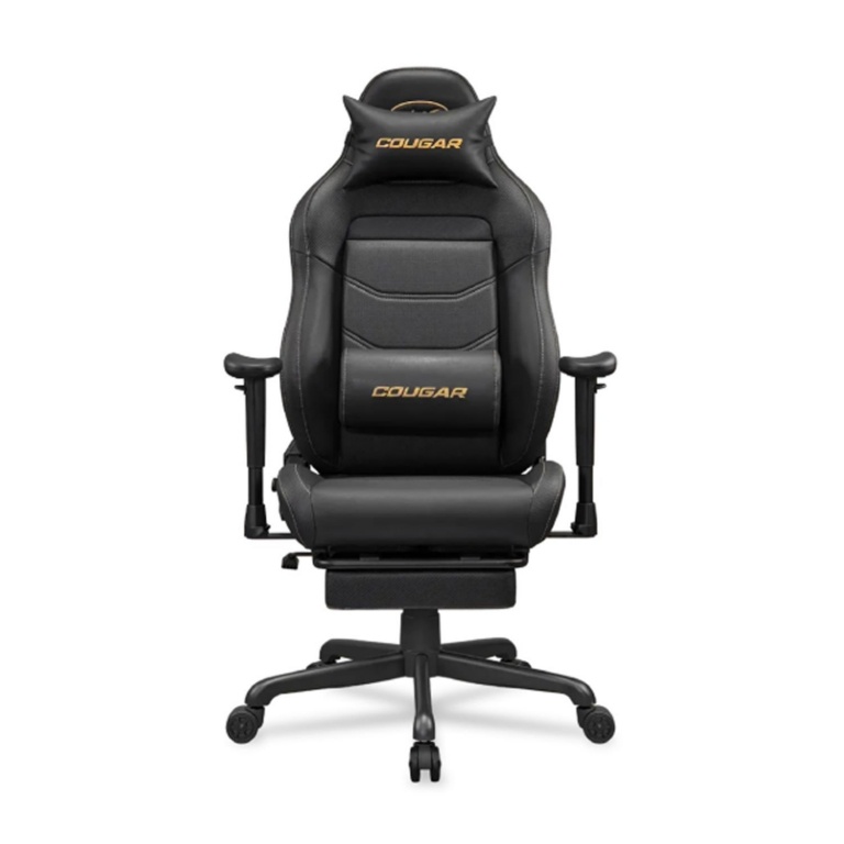 Silla Gamer COUGAR Explore Neo Gold Regulable 155 Grados Soporta Hasta 120kg Material Cuero Sintetico
