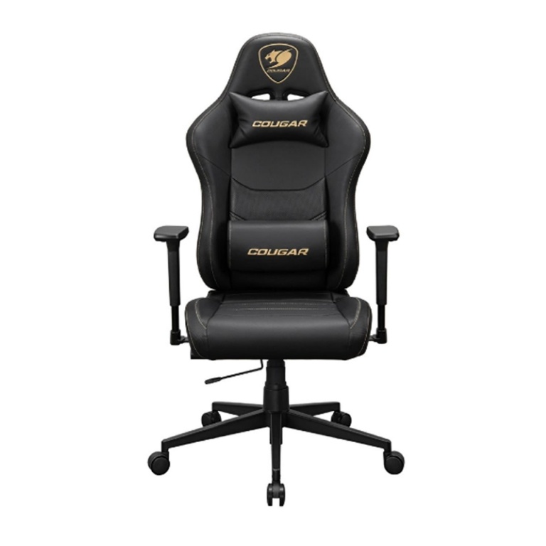 Silla Gamer COUGAR Prime Gold Regulable 115 Grados Soporta Hasta 120kg Material Cuero Sintetico