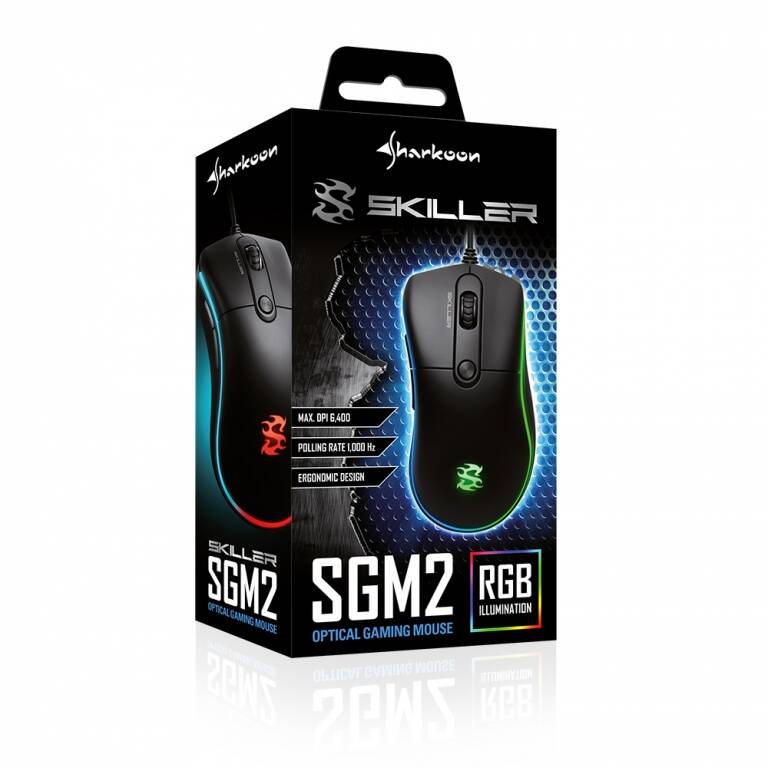 Mouse Gamer Sharkoon Skiller Sgm2 6400dpi Rgb Usb Negro