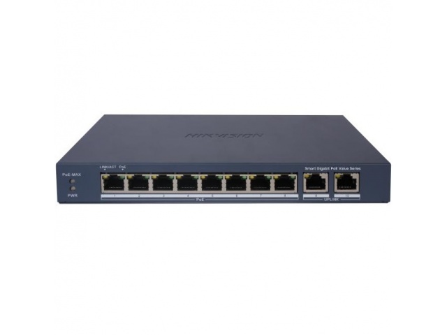 Imagen de Switch HIKVISION DS-3E1510P-EI/M PoE 10 Puertos Gigabit 60w Administrable Metal