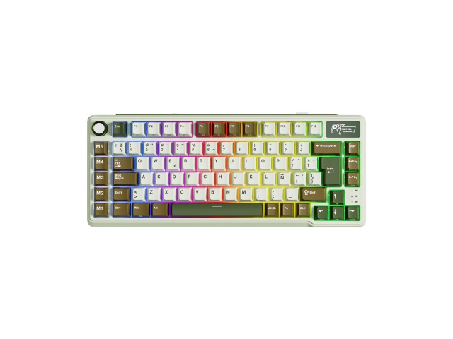 Imagen de Teclado RK ROYAL KLUDGE L75 Palm Green Beige Switch Rgb Usb-C