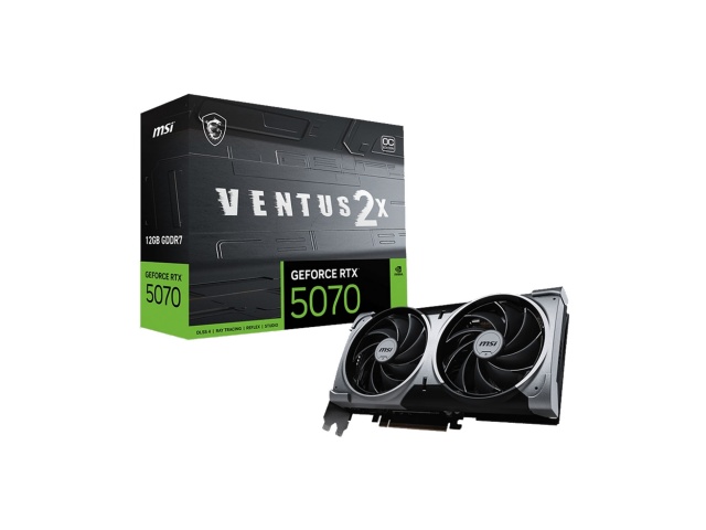 Imagen de Tarjeta De Video MSI RTX 5070 12Gb Gddr7 Ventus OC 2 Fanes Hdmi Dp Nvidia GeForce Pci-e 5.0 192bits