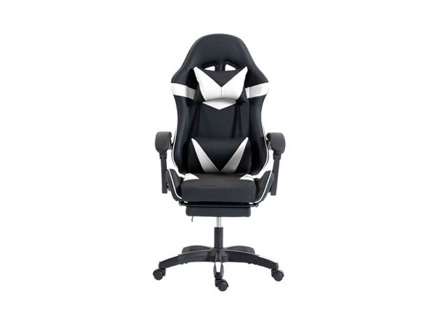 Imagen de Silla Gamer SHOT GAMING SHOT-2025-BW Regulable 135 Grados Soporta Hasta 110kg Material Cuero Sintetico