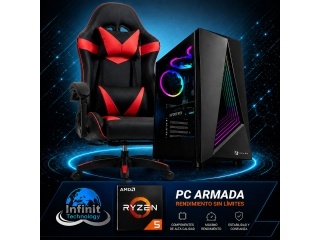 PC Gamer AMD Ryzen 5 5600GT - RAM 16Gb - Ssd Nvme 512Gb - Wifi + Bluetooth - Windows 11 - Silla Gamer Con Masajeador